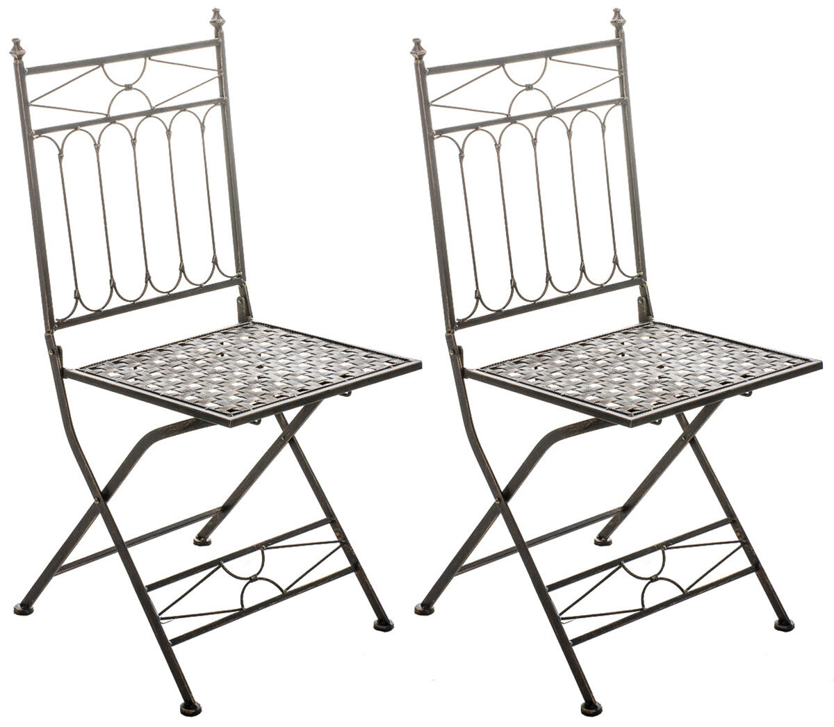 Set de 2 sillas de balcón asina plegables metal bronce 40x42x94 cm