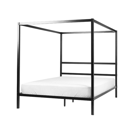 Cama com dossel Metal LESTARDS 160 x 200 cm Preto