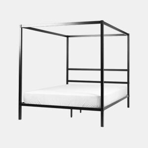 Cama com dossel Metal LESTARDS 160 x 200 cm Preto