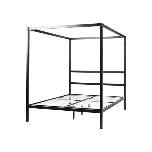 Cama com dossel Metal LESTARDS 160 x 200 cm Preto