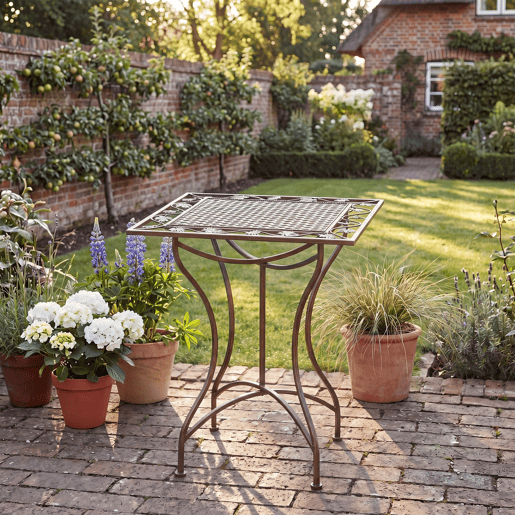 Mesa de jardin Asina Metal Marrón antiguo 60X60X72 cm