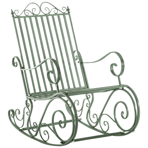 Set de 2 Mecedoras de hierro Smilla Metal Verde antiguo 90X56X94 cm