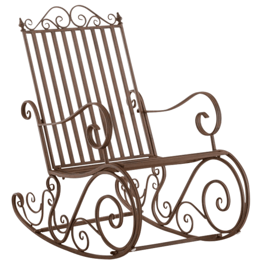 Set de 2 Mecedoras de hierro Smilla Metal Marrón 90X56X94 cm