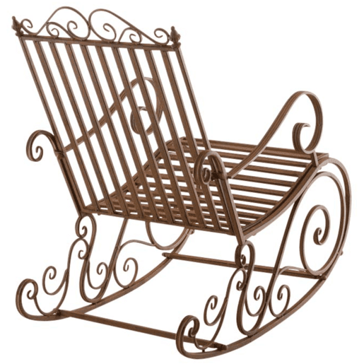 Set de 2 Mecedoras de hierro Smilla Metal Marrón 90X56X94 cm