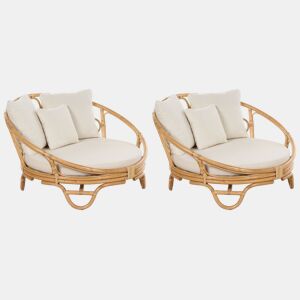 Conjunto de 2 camas de jardim ROSSANO Rattan Natural
