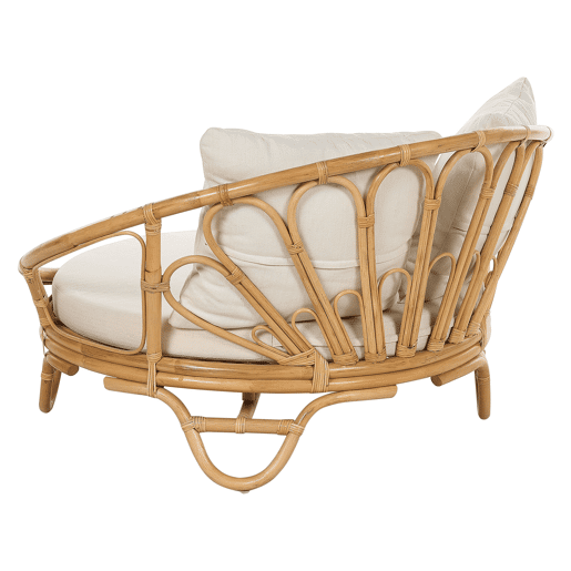 Conjunto de 2 camas de jardim ROSSANO Rattan Natural Conjunto de 2 camas de jardim ROSSANO Rattan Natural
