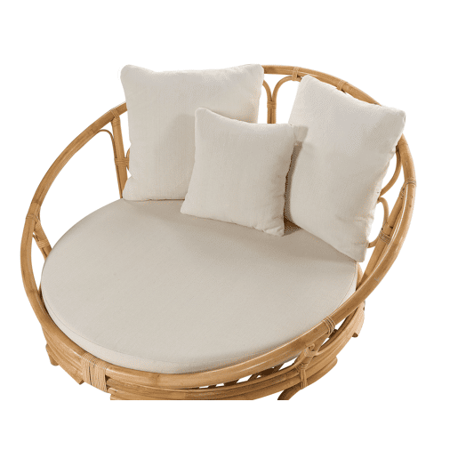 Conjunto de 2 camas de jardim ROSSANO Rattan Natural Conjunto de 2 camas de jardim ROSSANO Rattan Natural