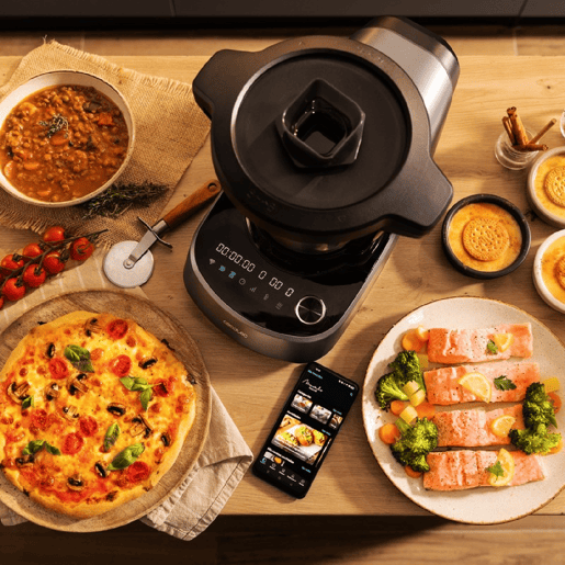 Cecotec Robô de cozinha com WiFi, 37 funções, APP para cozedura guiada e manual, sistema de auto-limpeza, acessórios OneClick, balanças integradas, jarro de aço inoxidável e jarro antiaderente Habana.