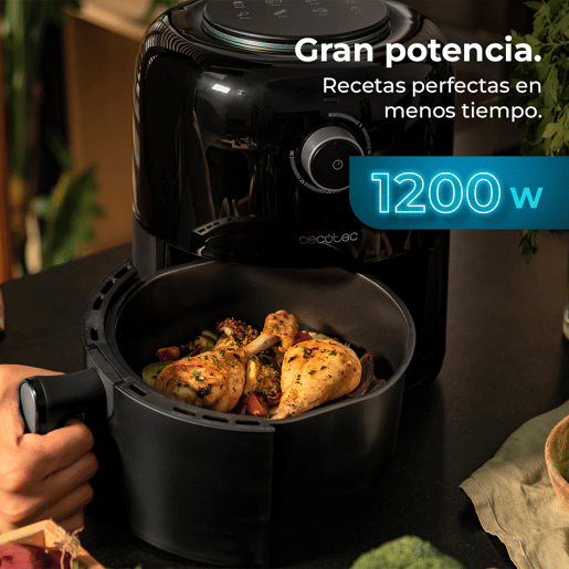 Cecotec Fritadeira dietética manual, compacta, sem óleo, 2,5 l de capacidade e com tecnologia PerfectCook. Cecotec Fritadeira dietética manual, compacta, sem óleo, 2,5 l de capacidade e com tecnologia PerfectCook.