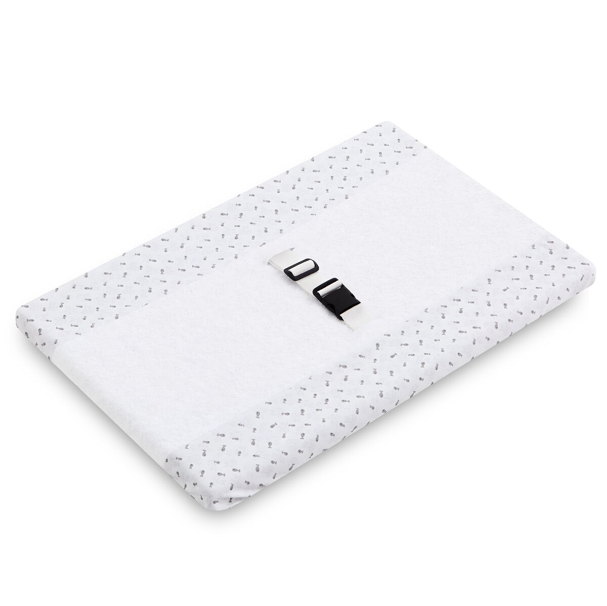 Funda cambiador bebé 50x80 de rizo blanco absorbente con safelock (grey atlantis)