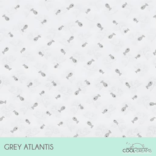 Capa para trocador de bebê 50x80 em turco branco absorvente com Safelock (Grey Atlantis)