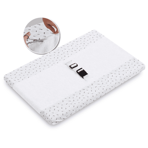 Capa para trocador de bebê 50x80 em turco branco absorvente com Safelock (Grey Atlantis)