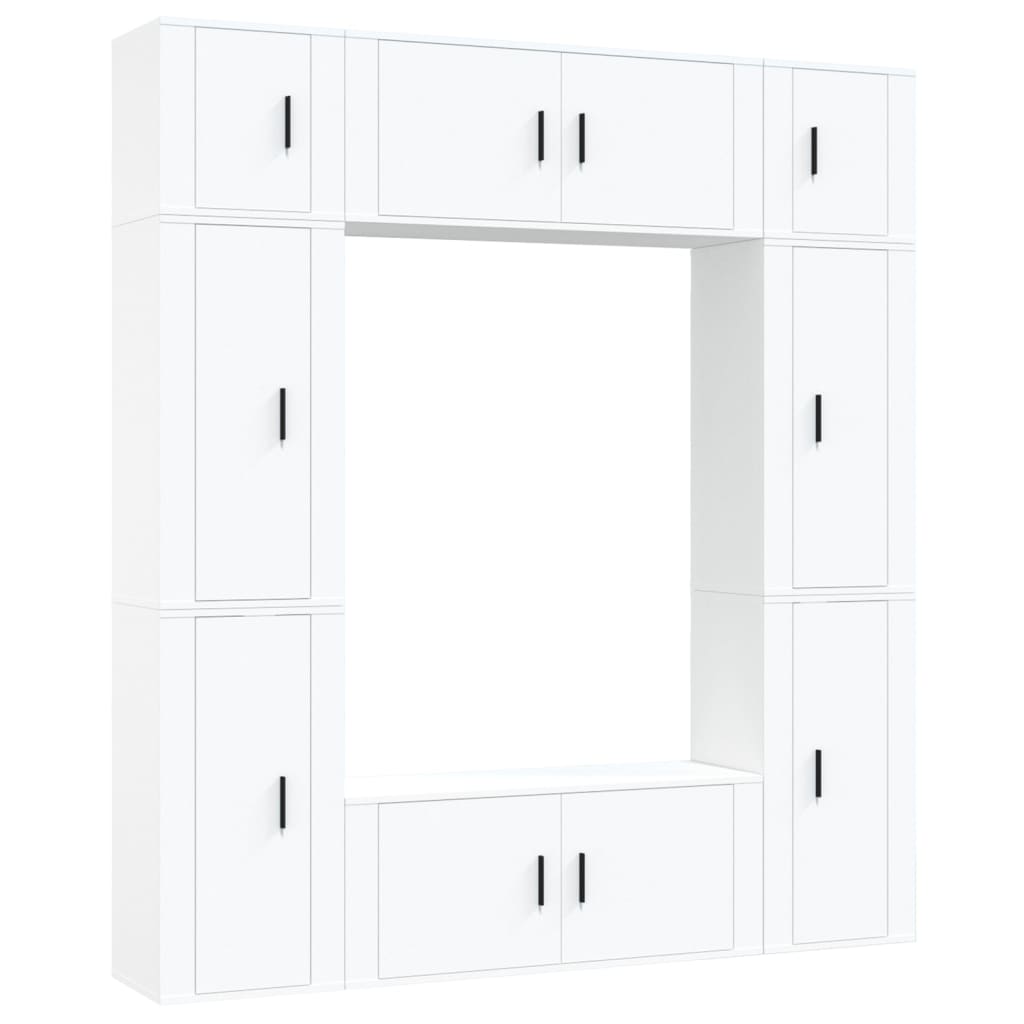 set de muebles para tv 8 piezas madera contrachapada blanco