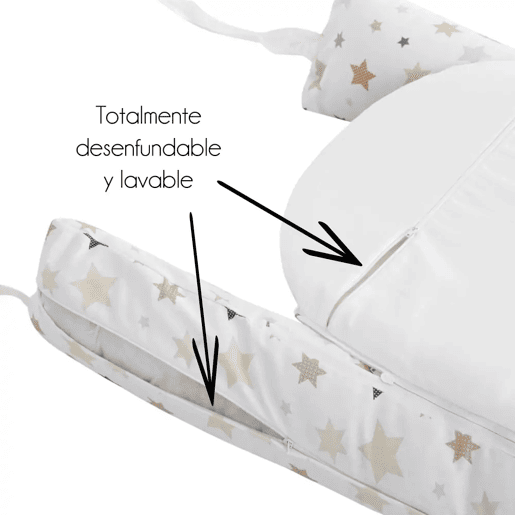 Almofada impermeável ? e amovível com capa impermeável ? e amovível para bebé 100% algodão hipoalergénico. Certificado Oeko-Tex (Interstellar)