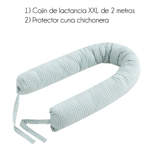 Almofada impermeável ? e amovível com capa impermeável ? e amovível para bebé 100% algodão hipoalergénico. Certificado Oeko-Tex (Quartz Vichy)