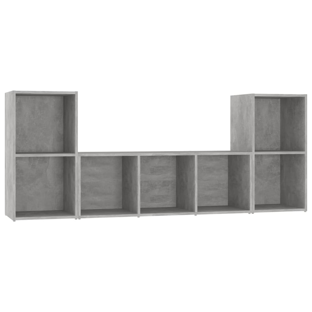 muebles de salon 3 piezas madera de ingenieria gris hormigon