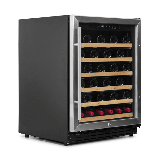 Cave de Vinho 46 garrafas Vinobox 50 GC 1T Inox Instalação livre ou encastre Monotemperatura