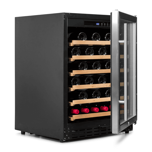 Cave de Vinho 46 garrafas Vinobox 50 GC 1T Inox Instalação livre ou encastre Monotemperatura