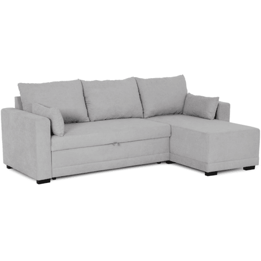 Sofá-Cama Chaise Longue Reversível BUDWING Leah Cinza Claro - 3 Lugares - 233x124x69 cm