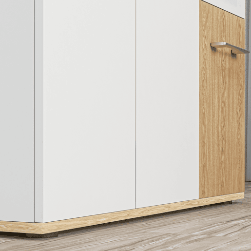HOMCOM Aparador Sala de Estar Moderno Aparador de Cozinha com 2 Gavetas 2 Armários e Prateleiras Ajustáveis para Dormitório Sala de Jantar Entrada 90x30x75,5 cm Branco e Madeira