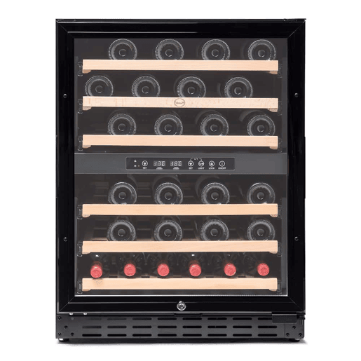 Cave de Vinho 46 garrafas Vinobox 50 GC 2T Preto Instalação livre ou encastre Duas Zonas de temperatura