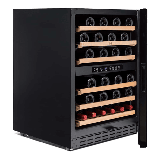 Cave de Vinho 46 garrafas Vinobox 50 GC 2T Preto Instalação livre ou encastre Duas Zonas de temperatura