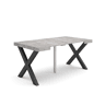Mesa Consola Extensível, Cozinha, Sala de jantar, 160x90x73cm, Para 8 pessoas, Pés de madeira, Estilo moderno, Cimento