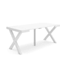 Mesa Consola Extensível, Cozinha, Sala de jantar, 180x90x73cm, Para 8 pessoas, Pés de madeira, Estilo moderno, Branco