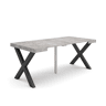 Mesa Consola Extensível, Cozinha, Sala de jantar, 180x90x73cm, Para 8 pessoas, Pés de madeira, Estilo moderno, Cimento