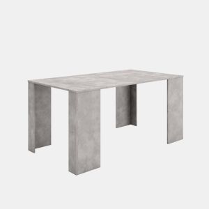 Mesa Consola Extensível, Cozinha, Sala de jantar, 160x90x77cm, Para 8 pessoas, Mesa de Jantar, Cimento