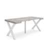 Mesa Consola Extensível, Cozinha, Sala de jantar, 180x90x73cm, Para 8 pessoas, Pés de madeira, Estilo moderno, Cimento