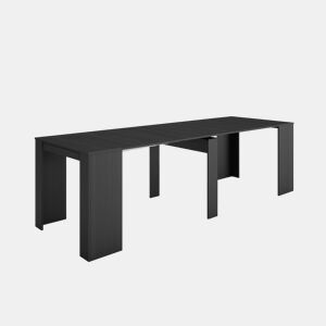 Mesa Consola Extensível, Cozinha, Sala de jantar, 262x90x77cm, Para 12 pessoas, Mesa de Jantar, Preto