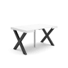 Mesa Consola Extensível, Cozinha, Sala de jantar, 140x90x73cm, Para 6 pessoas, Pés de madeira, Estilo moderno, Branco