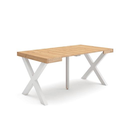 Mesa Consola Extensível, Cozinha, Sala de jantar, 160x90x73cm, Para 8 pessoas, Pés de madeira, Estilo moderno, Carvalho Mesa Consola Extensível, Cozinha, Sala de jantar, 160x90x73cm, Para 8 pessoas, Pés de madeira, Estilo moderno, Carvalho