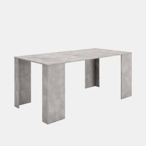 Mesa Consola Extensível, Cozinha, Sala de jantar, 180x90x77cm, Para 8 pessoas, Mesa de Jantar, Cimento