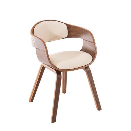 Silla De Visita Kingston Simil cuero Nogalcrema 46X49X73 cm