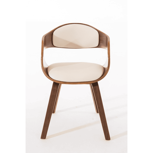 Silla De Visita Kingston Simil cuero Nogalcrema 46X49X73 cm