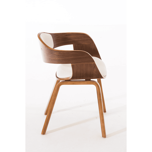Silla De Visita Kingston Simil cuero Nogalcrema 46X49X73 cm
