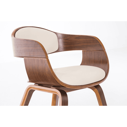 Silla De Visita Kingston Simil cuero Nogalcrema 46X49X73 cm