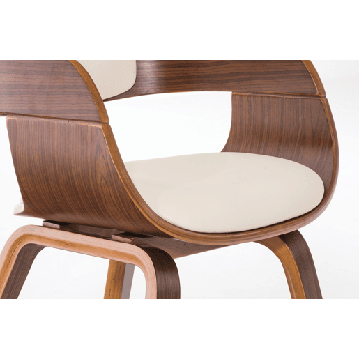 Silla De Visita Kingston Simil cuero Nogalcrema 46X49X73 cm