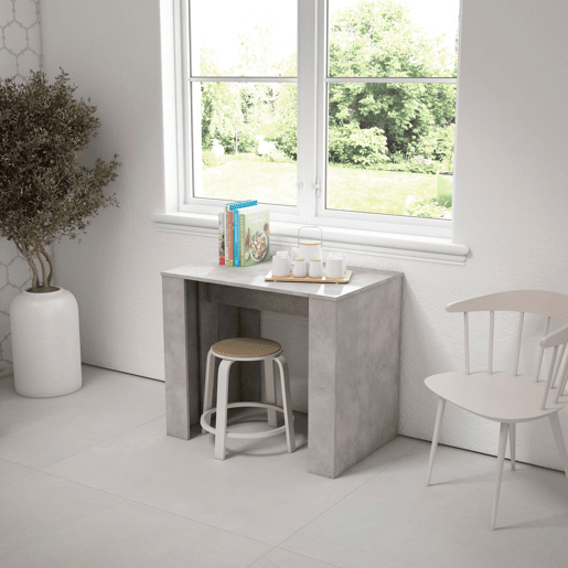 Mesa Consola ExtensÃvel, Cozinha, Sala de jantar, 302x90x77cm, Para 14 pessoas, Mesa de Jantar, Cimento Mesa Consola ExtensÃvel, Cozinha, Sala de jantar, 302x90x77cm, Para 14 pessoas, Mesa de Jantar, Cimento