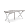 Mesa Consola Extensível, Cozinha, Sala de jantar, 160x90x73cm, Para 8 pessoas, Pés de madeira, Estilo moderno, Cimento