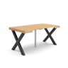 Mesa Consola Extensível, Cozinha, Sala de jantar, 160x90x73cm, Para 8 pessoas, Pés de madeira, Estilo moderno, Carvalho