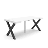 Mesa Consola Extensível, Cozinha, Sala de jantar, 180x90x73cm, Para 8 pessoas, Pés de madeira, Estilo moderno, Branco