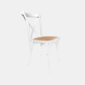Conjunto de 2 cadeiras de jantar Provenza Rattan - Branco 52 x 89 x 48 cm