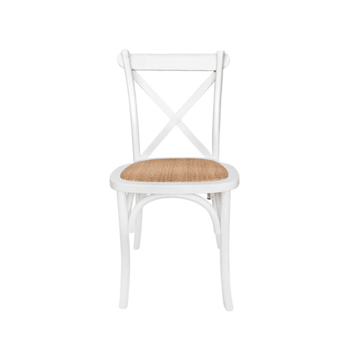 Conjunto de 2 cadeiras de jantar Provenza Rattan - Branco 52 x 89 x 48 cm