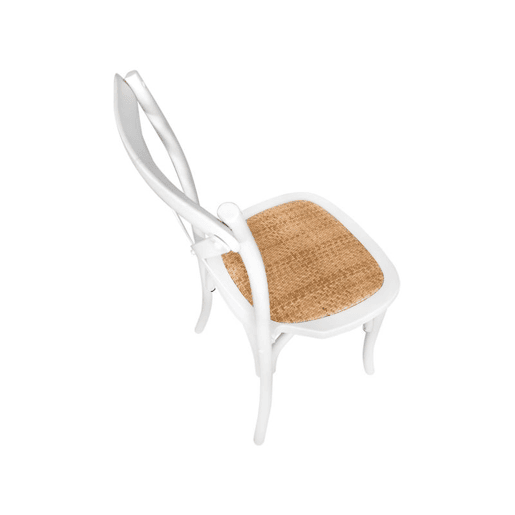 Conjunto de 2 cadeiras de jantar Provenza Rattan - Branco 52 x 89 x 48 cm