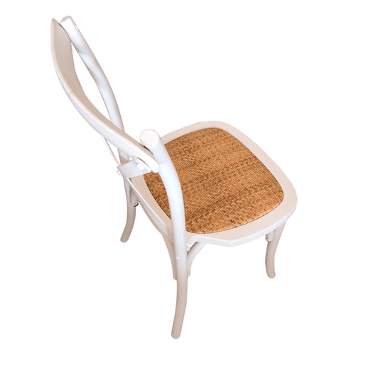 Conjunto de 2 cadeiras de jantar Provenza Rattan - Branco 52 x 89 x 48 cm