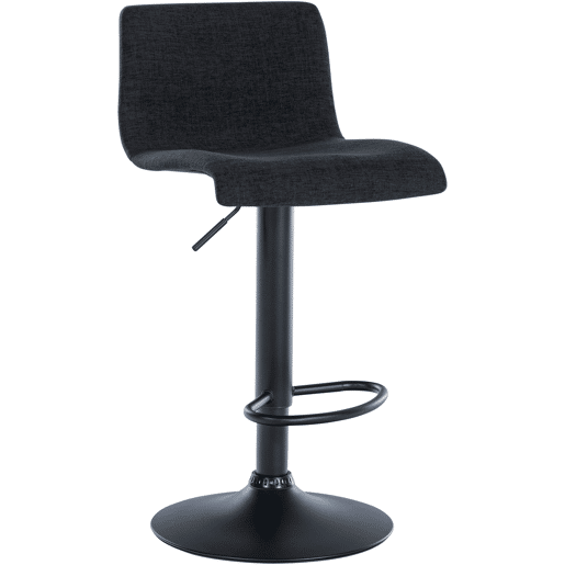 Taburete de bar Branford Tela Negro 36X39X84 cm
