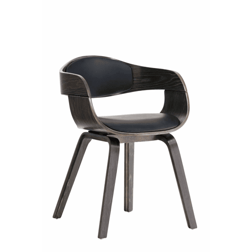 Silla De Visita Kingston Simil cuero Negrogris 46X49X73 cm